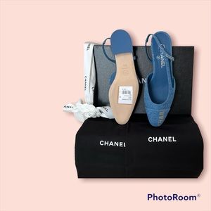 BNWT Chanel Denim Slingbacks 38.5